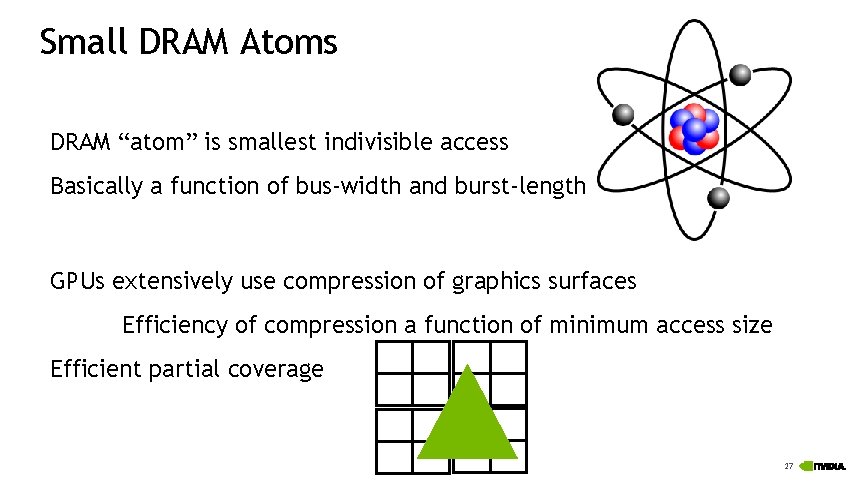 Small DRAM Atoms DRAM “atom” is smallest indivisible access Basically a function of bus-width
