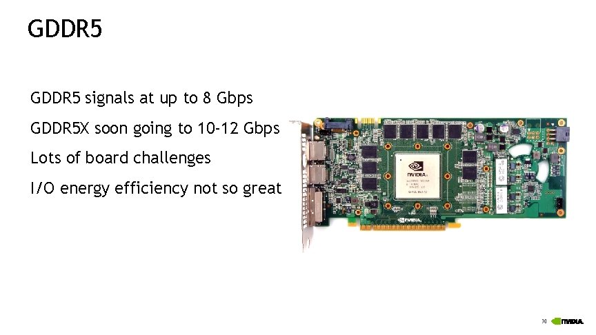 GDDR 5 signals at up to 8 Gbps GDDR 5 X soon going to