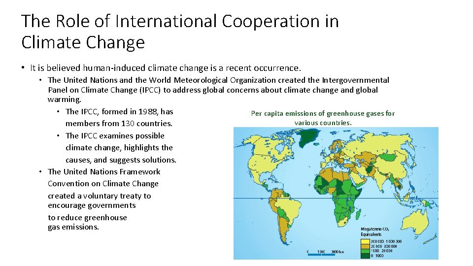 The Role of International Cooperation in Climate Change • It is believed human-induced climate
