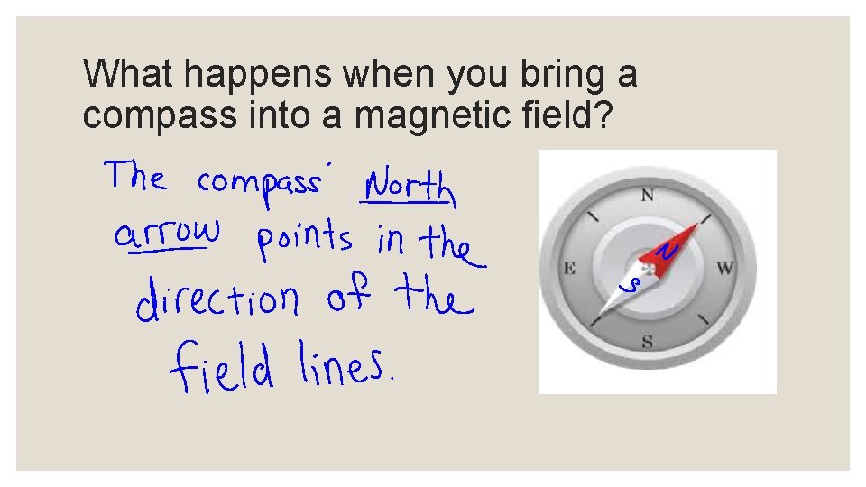 What happens when you bring a compass into a magnetic field? 