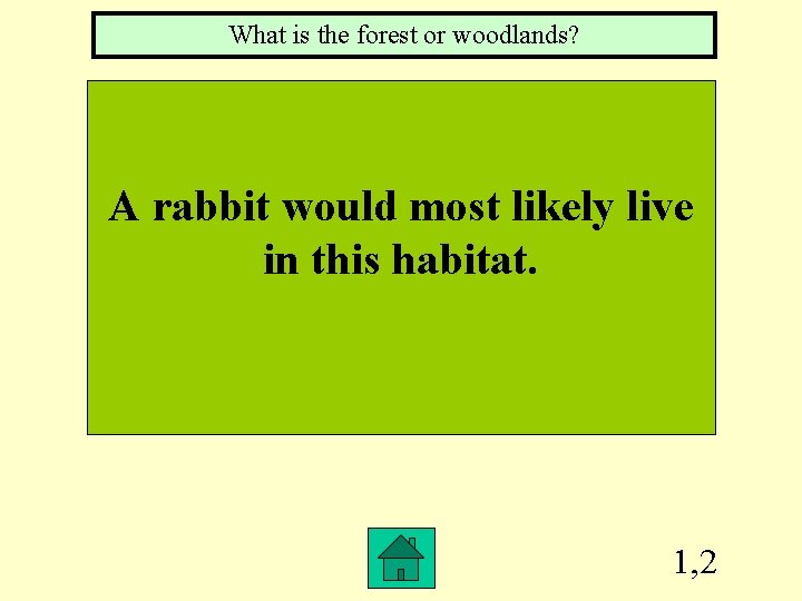 What is the forest or woodlands? A rabbit would most likely live in this