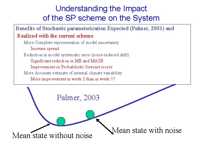 Understanding the Impact of the SP scheme on the System Benefits of Stochastic parameterization