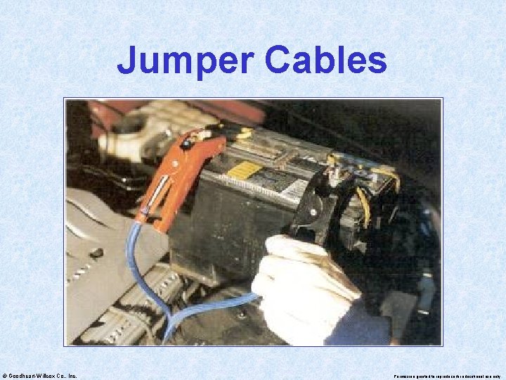 Jumper Cables © Goodheart-Willcox Co. , Inc. Permission granted to reproduce for educational use