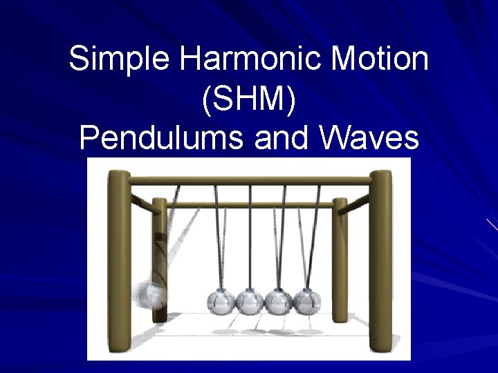 Simple Harmonic Motion (SHM) Pendulums and Waves 