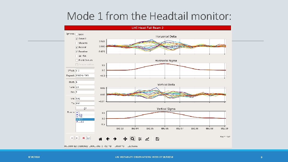 Mode 1 from the Headtail monitor: 6/26/2018 LHC INSTABILITY OBSERVATIONS: WEEK OF 19/06/18 9