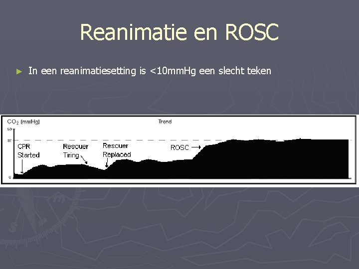 Reanimatie en ROSC ► In een reanimatiesetting is <10 mm. Hg een slecht teken