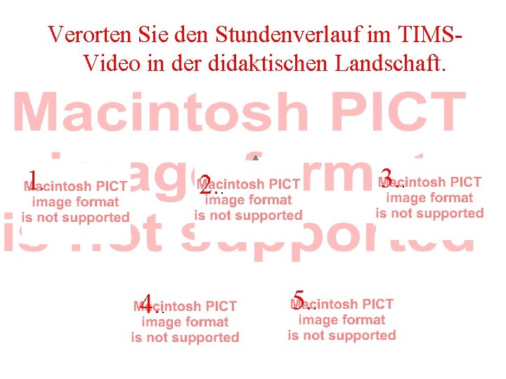 Verorten Sie den Stundenverlauf im TIMSVideo in der didaktischen Landschaft. 1. 3. . 2.