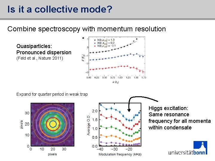 Is it a collective mode? Combine spectroscopy with momentum resolution Quasiparticles: Pronounced dispersion (Feld