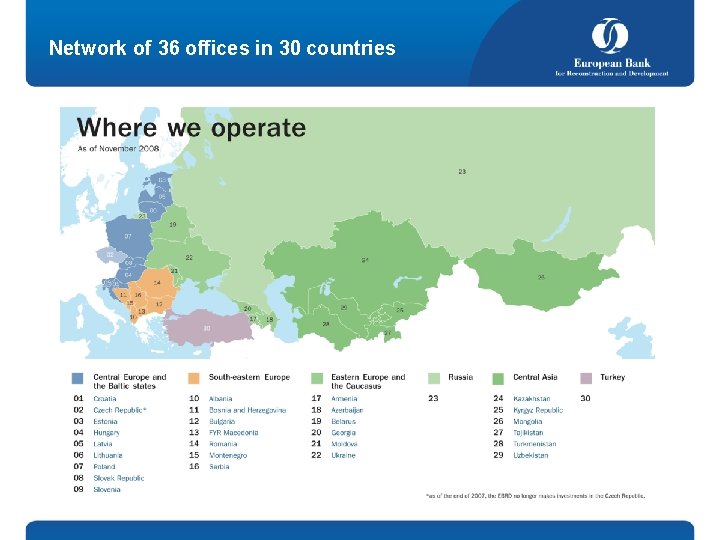 Network of 36 offices in 30 countries 