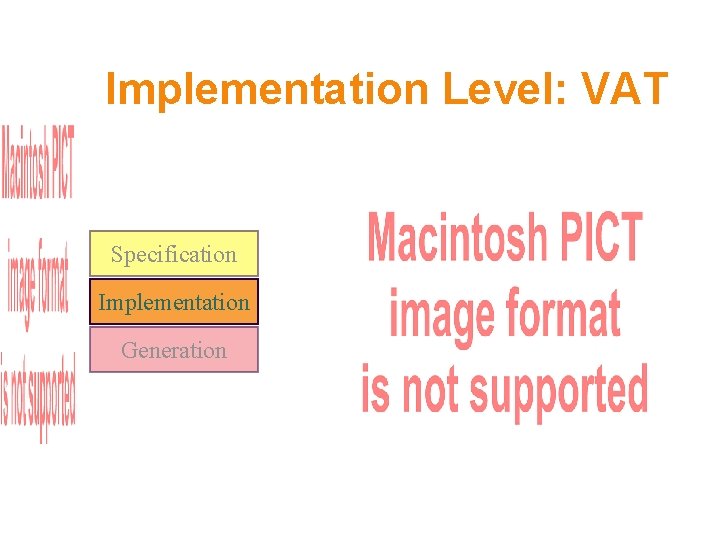 Implementation Level: VAT Specification Implementation Generation 