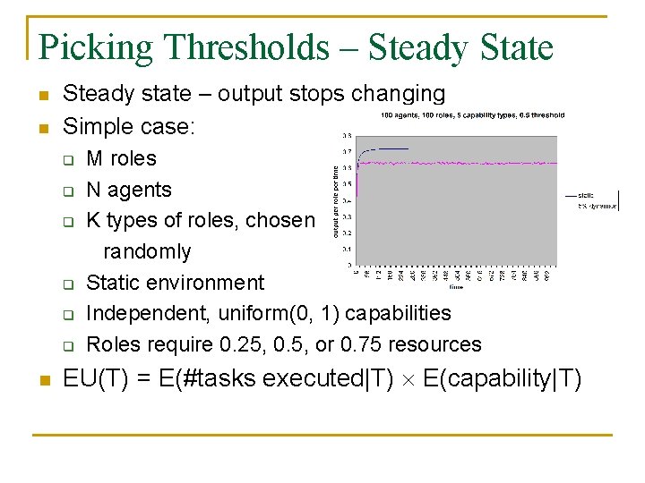Picking Thresholds – Steady State n n Steady state – output stops changing Simple