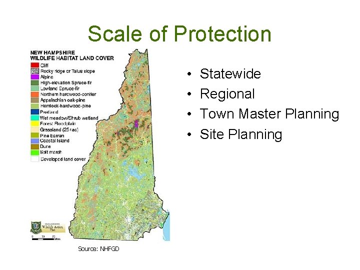 Scale of Protection • • Source: NHFGD Statewide Regional Town Master Planning Site Planning