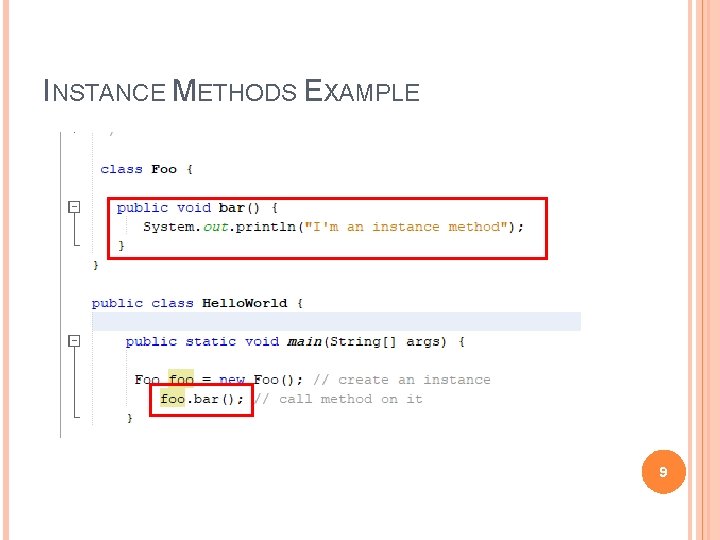 INSTANCE METHODS EXAMPLE 9 