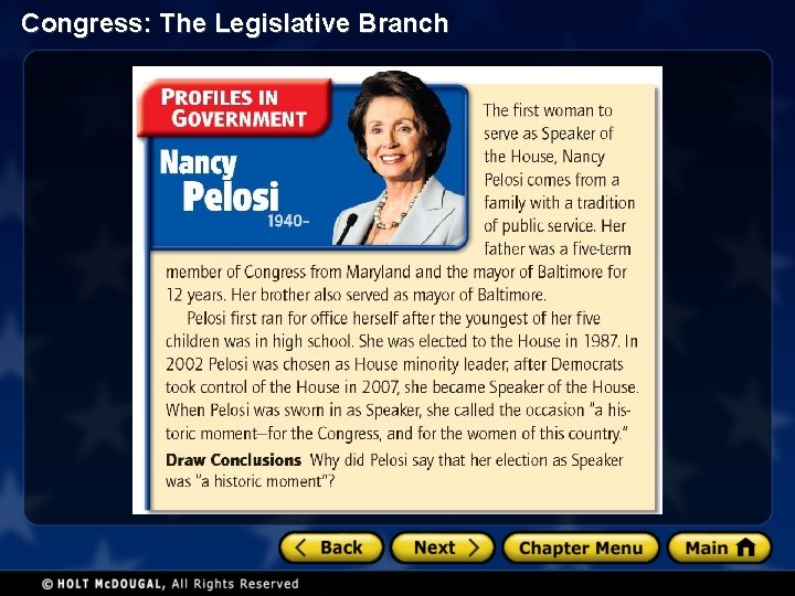 Congress: The Legislative Branch 
