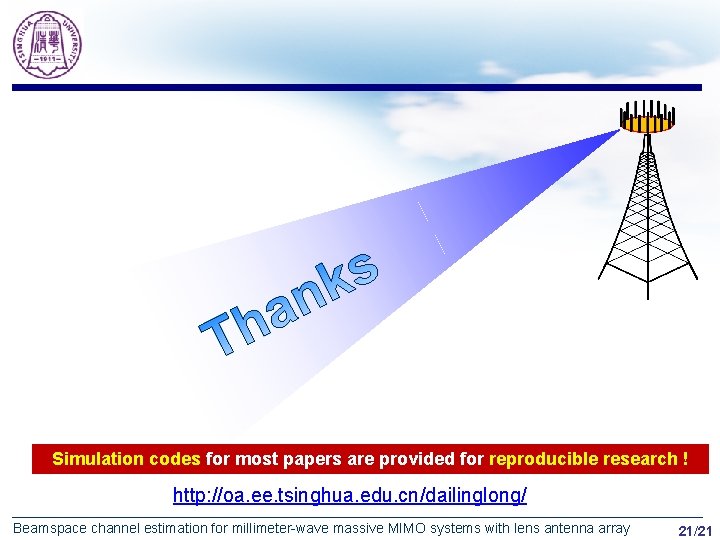 Simulation codes for most papers are provided for reproducible research ! http: //oa. ee.