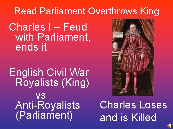 Read Parliament Overthrows King Charles I – Feud with Parliament, ends it English Civil