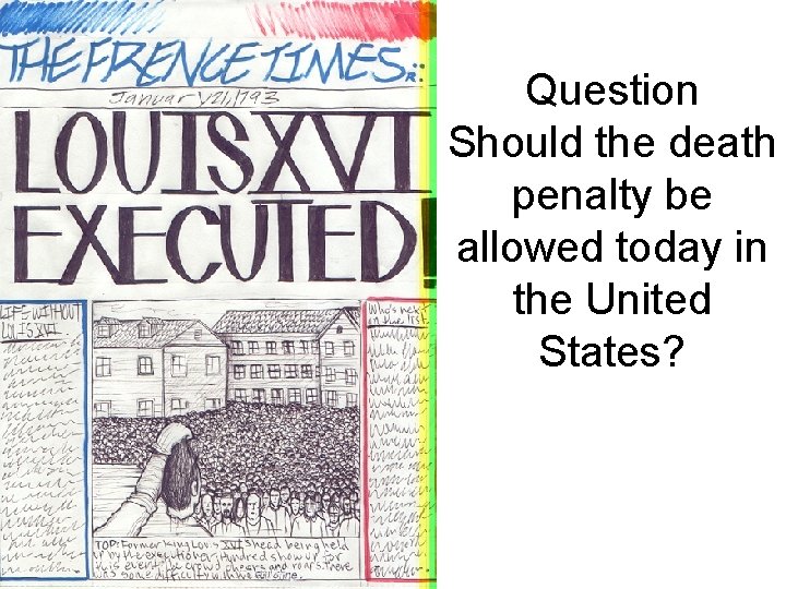 Question Should the death penalty be allowed today in the United States? 