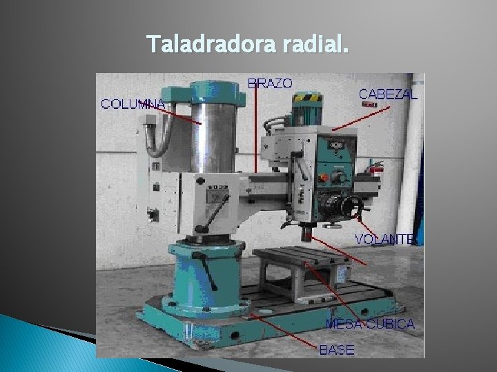 Taladradora radial. 