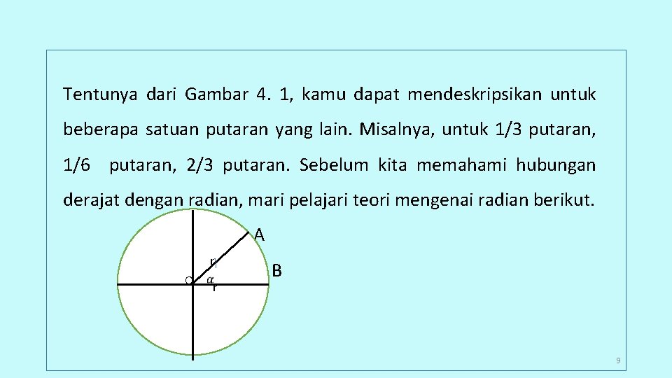 Tentunya dari Gambar 4. 1, kamu dapat mendeskripsikan untuk beberapa satuan putaran yang lain.