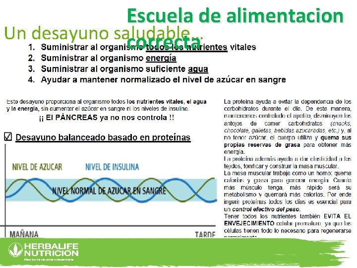 Escuela de alimentacion Un desayuno saludable… correcta Miembro de Herbalife Independiente 