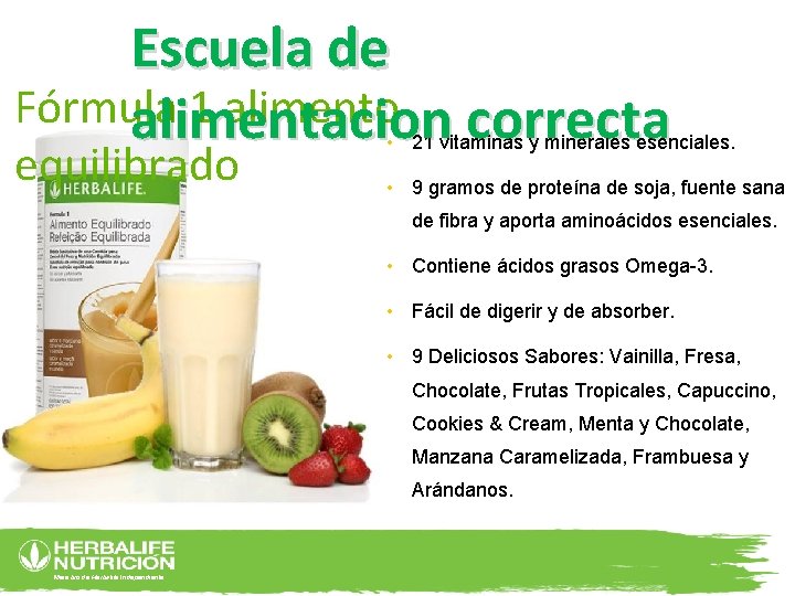 Escuela de Fórmula 1 alimento alimentacion correcta equilibrado • 21 vitaminas y minerales esenciales.