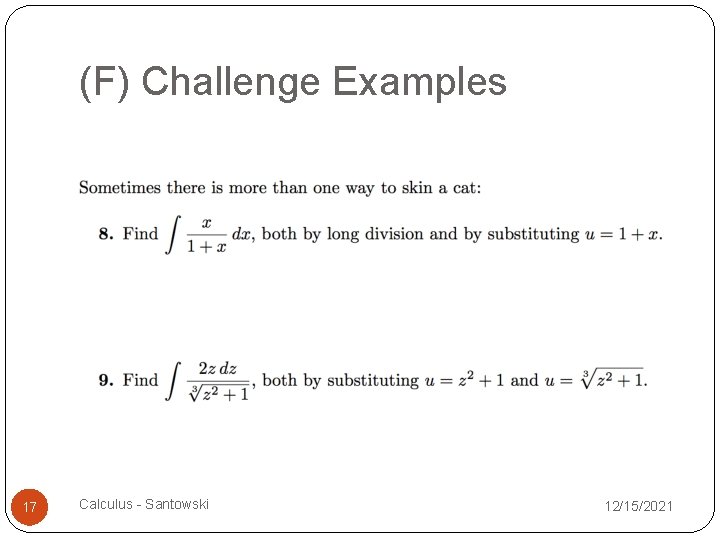 (F) Challenge Examples 17 Calculus - Santowski 12/15/2021 