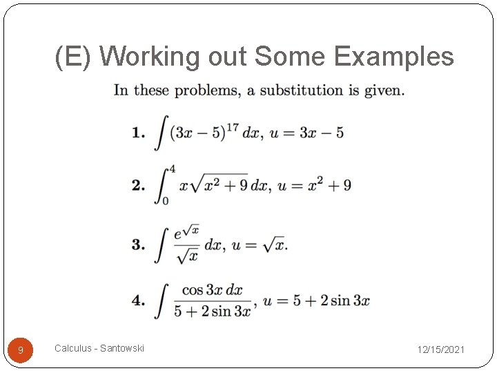 (E) Working out Some Examples 9 Calculus - Santowski 12/15/2021 