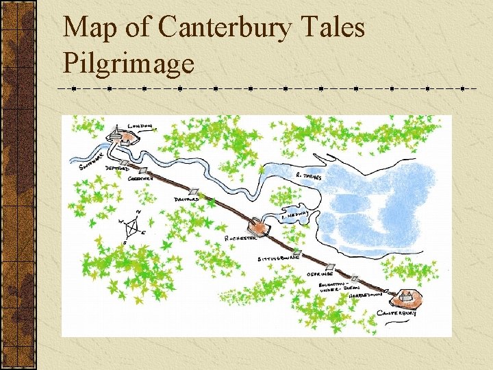 Map of Canterbury Tales Pilgrimage 