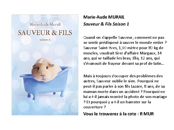 Marie-Aude MURAIL Sauveur & Fils Saison 1 Quand on s'appelle Sauveur, comment ne pas