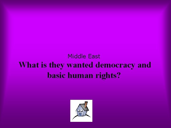 Middle East What is they wanted democracy and basic human rights? 