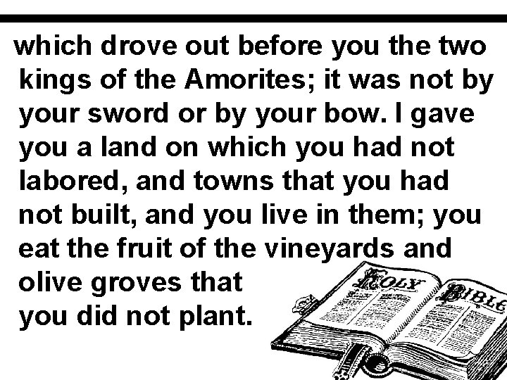 which drove out before you the two kings of the Amorites; it was not