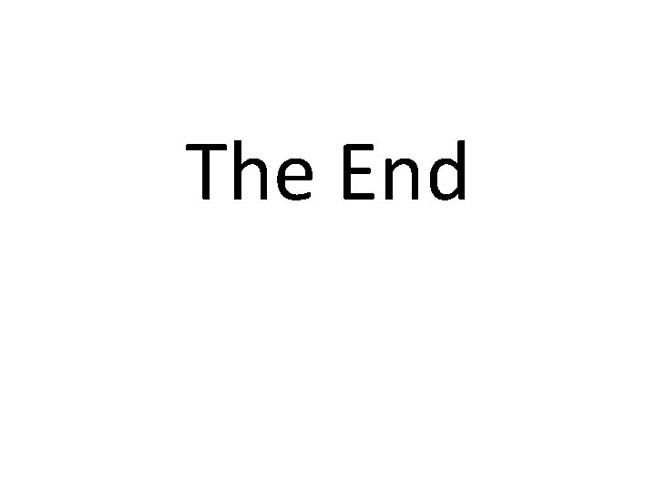 The End 