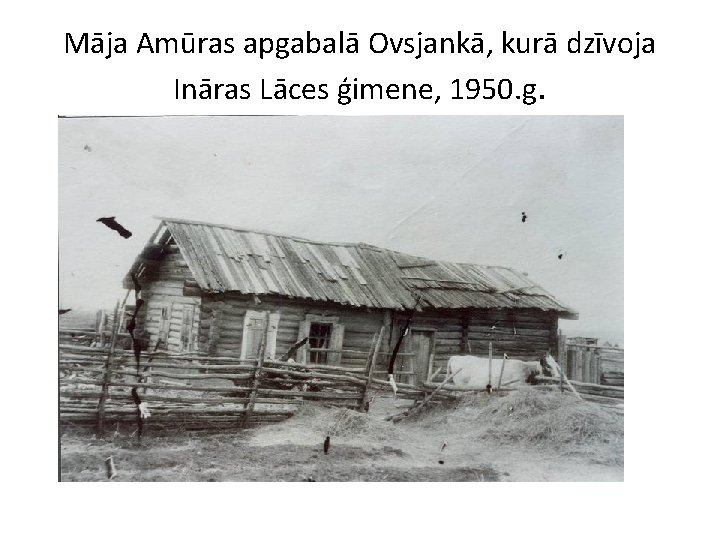 Māja Amūras apgabalā Ovsjankā, kurā dzīvoja Ināras Lāces ģimene, 1950. g. 