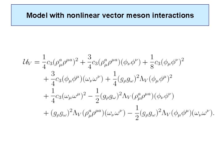 Model with nonlinear vector meson interactions 