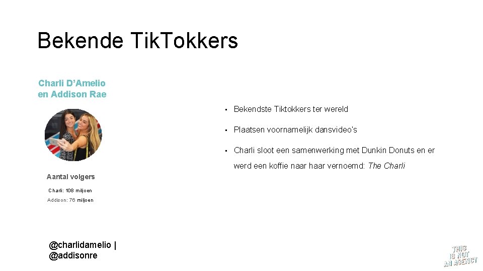 Bekende Tik. Tokkers Charli D’Amelio en Addison Rae • Bekendste Tiktokkers ter wereld •