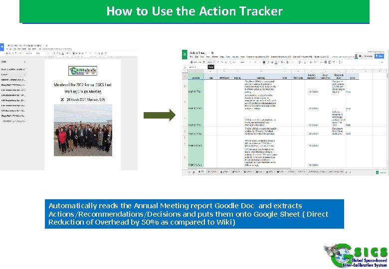 How to Use the Au. Action Tracker Automatically reads the Annual Meeting report Goodle