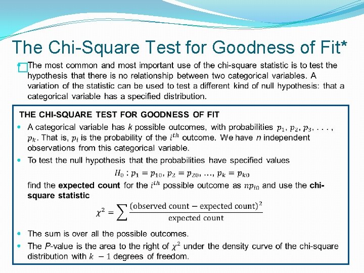 The Chi-Square Test for Goodness of Fit* � 