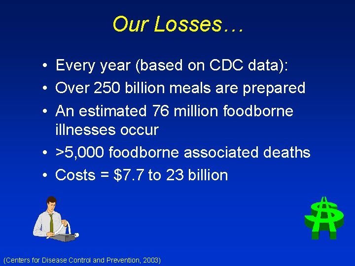Our Losses… • Every year (based on CDC data): • Over 250 billion meals