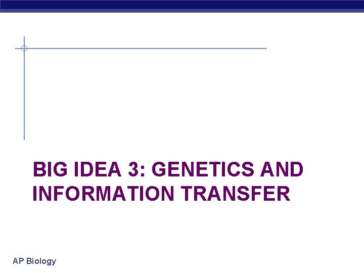BIG IDEA 3: GENETICS AND INFORMATION TRANSFER AP Biology 
