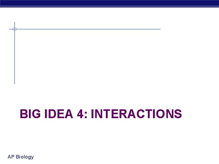 BIG IDEA 4: INTERACTIONS AP Biology 