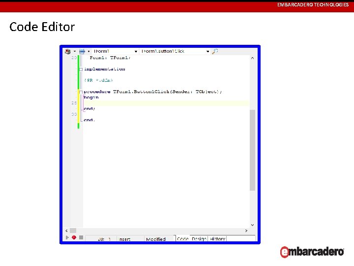 EMBARCADERO TECHNOLOGIES Code Editor 