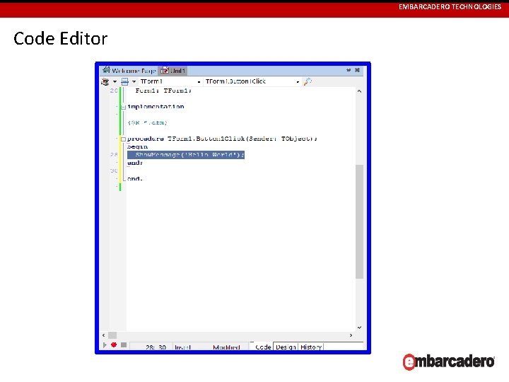 EMBARCADERO TECHNOLOGIES Code Editor 