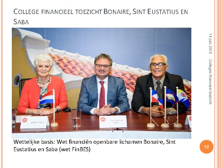 COLLEGE FINANCIEEL TOEZICHT BONAIRE, SINT EUSTATIUS EN SABA 14 juni 2018 Colleges financieel toezicht