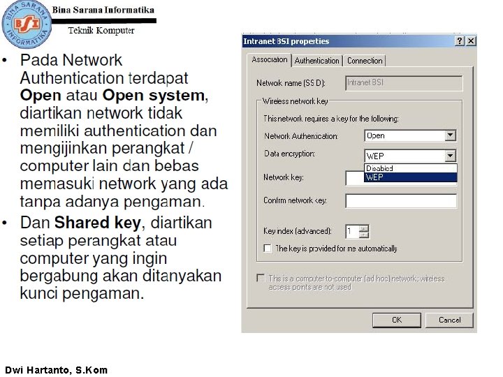 Bina Sarana Informatika Manajemen Informatika Dwi Hartanto, S. Kom 