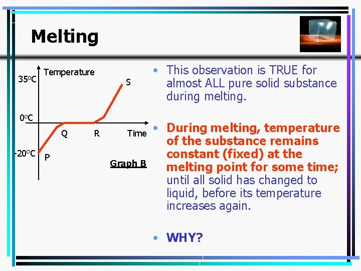 Melting 35 o. C Temperature S 0 o C Q -20 o. C P