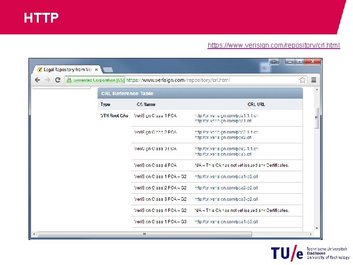 HTTP https: //www. verisign. com/repository/crl. html 