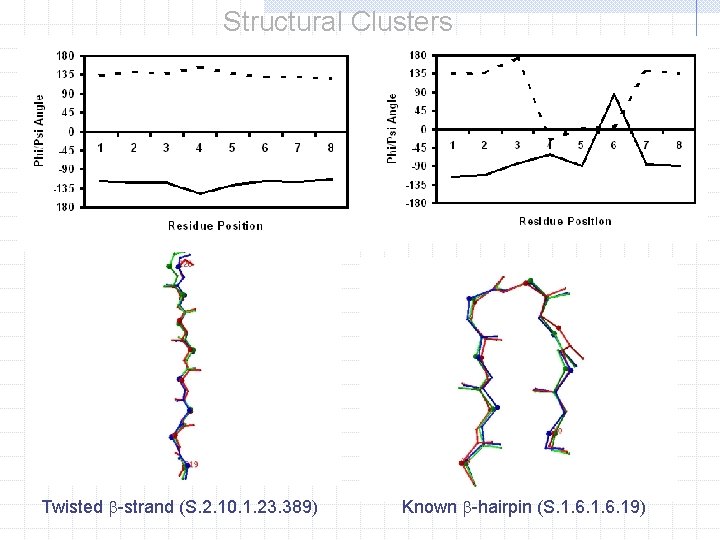 Structural Clusters Twisted -strand (S. 2. 10. 1. 23. 389) Known -hairpin (S. 1.