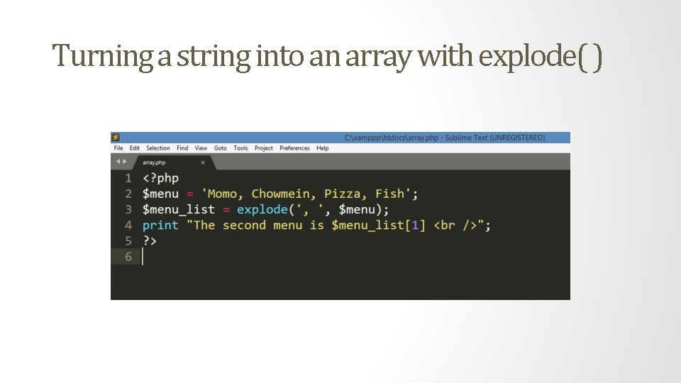 Turning a string into an array with explode( ) 