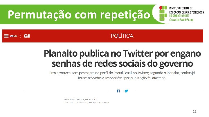 Permutação com repetição 19 