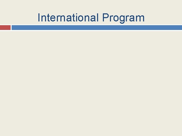International Program 